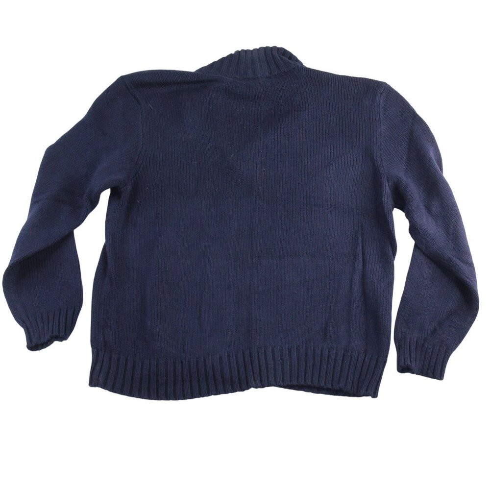 Polo Ralph Lauren XL 1/4 Zip Pullover Knit Sweater Navy Blue Red Pony High Neck - Picture 2 of 11
